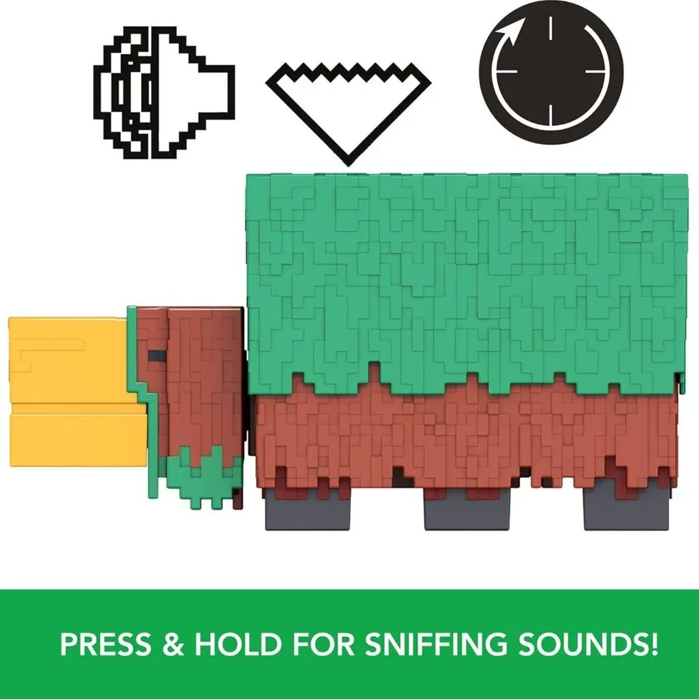 NEW Mattel Minecraft Sniffer Action Figure with Sounds & Pixelated Design 7